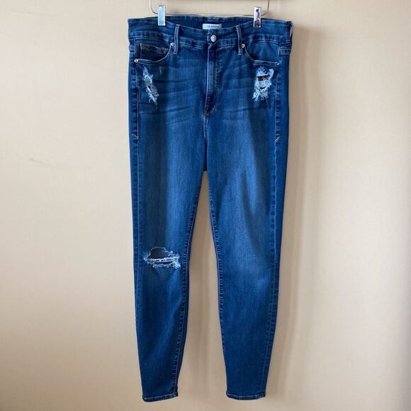 Good American Good Legs Cheetah Pockets High Waist Jeans 16 - Picture 2 of 12